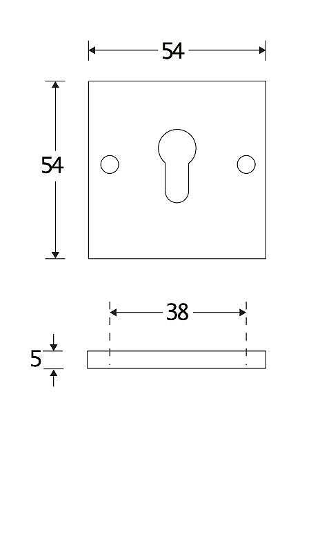 SKG cilinderrozet Bauhaus-Style BI mat zwart technische tekening