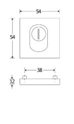 SKG cilinderrozet Bauhaus BU messing titaan kernt. technische tekening