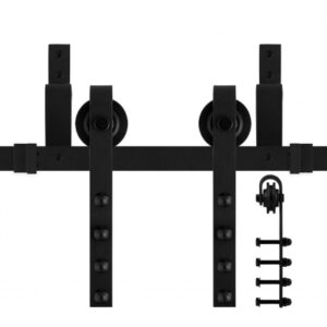 dubbel schuifdeursysteem Raskas zwart 400 cm (2×200 cm)