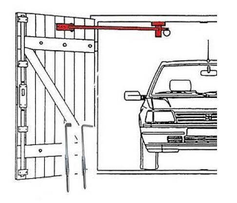 TFS65 Garage deurvastzetter voor garagedeuren technische tekening