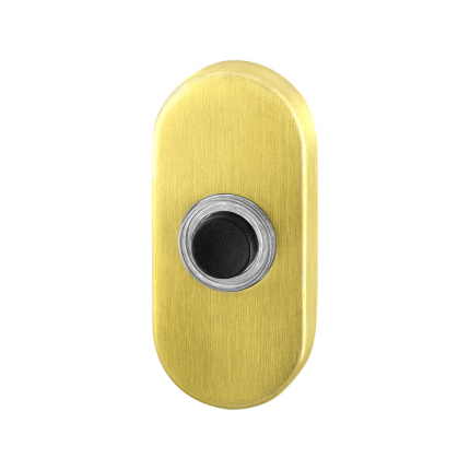 Eka deurkruk Deurbel PVD mat messing ovaal 70x32x10 mm met zwarte button
