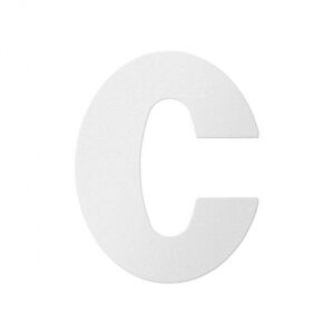 Huisnummer toevoeging letter ‘C’ wit, 110 mm