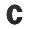 Huisnummer toevoeging letter ‘C’ zwart, 110 mm