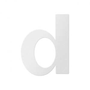 Huisnummer toevoeging letter ‘D’ wit, 110 mm