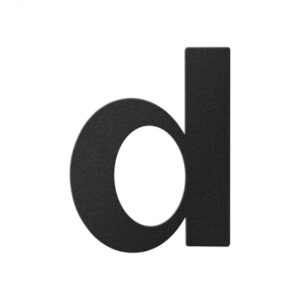 Huisnummer toevoeging letter ‘D’ zwart, 110 mm
