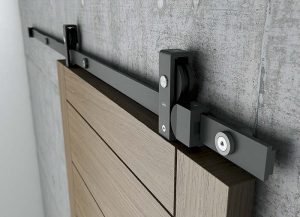Schuifdeurrailset voor houten deur 223cm Zwart