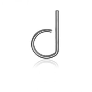 RVS huisnummer letter ‘D’, 10 x 130 mm grijs
