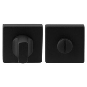 Toiletgarnituur 50x50x8mm stift 8mm zwart grote knop