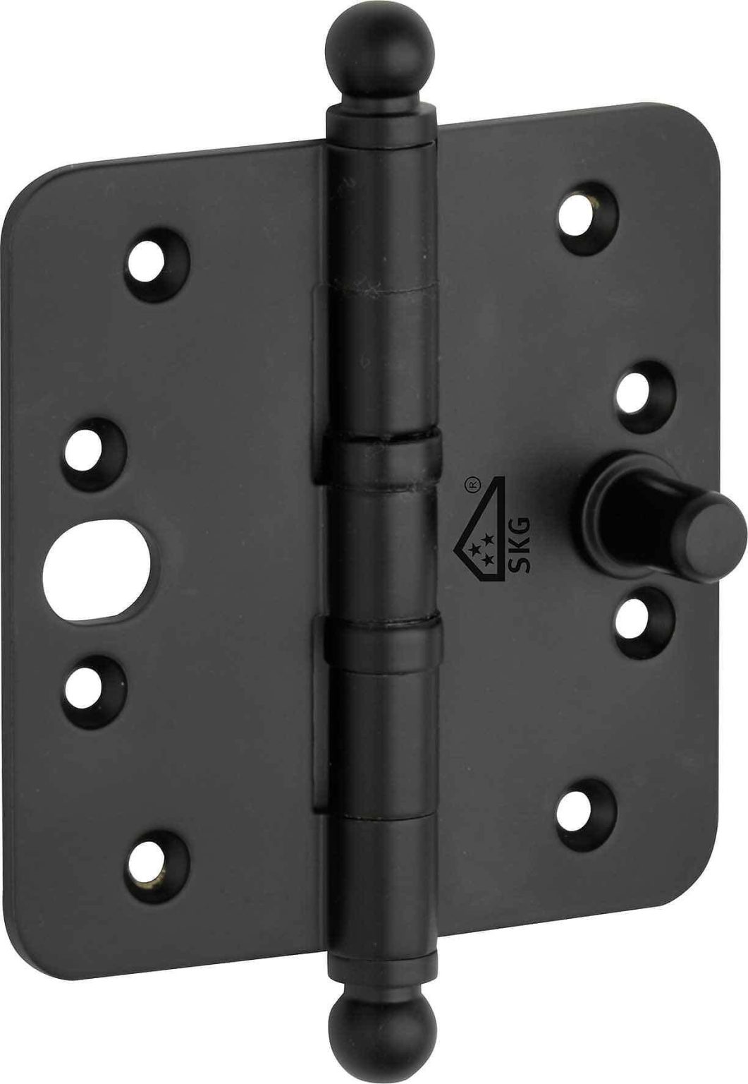 veiligheidsscharnier ronde hoek 89×89 mat zwart bol