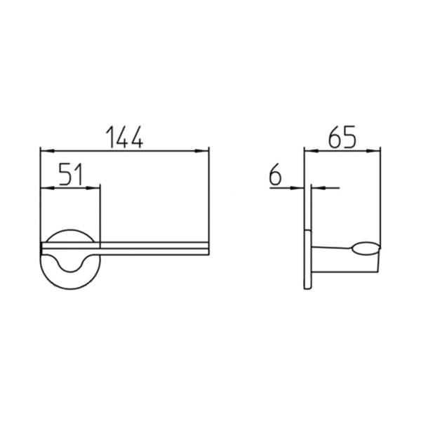 3191 Ara deurkruk op rozet, satinchromechrome technische tekening