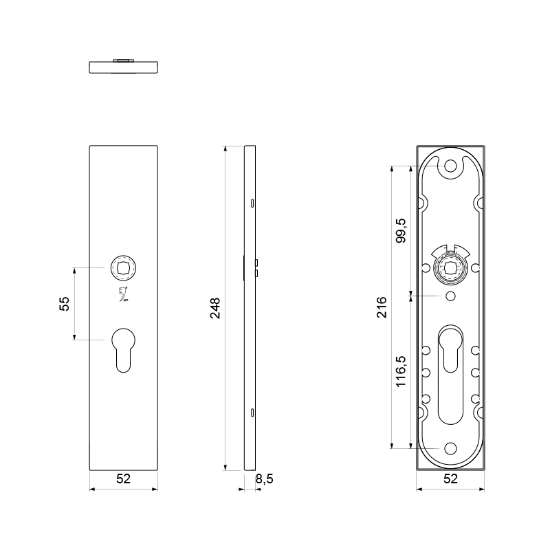 GPF9112.A4 veiligheidsbinnenschild PC55 technische tekening
