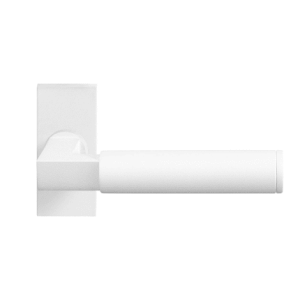 GPF8214.41 witte deurkruk Kuri op rechthoekige rozet
