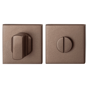 Toiletgarnituur 50x50x8 mm stift 8 mm Bronze blend grote knop