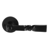 GPF6245.00 smeedijzer zwarte deurkruk Nokka op ronde rozet